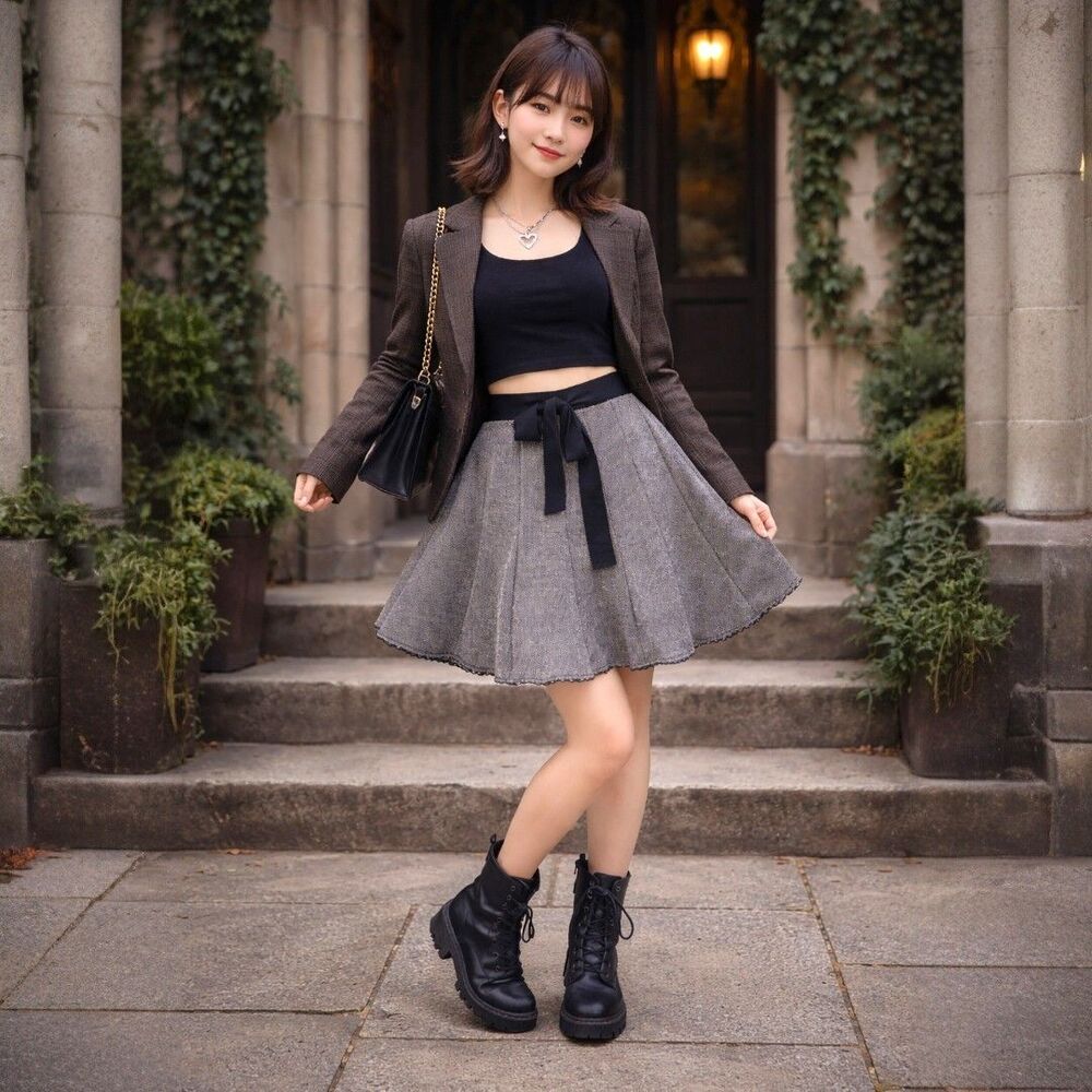Coquette Tweed Mini Skirt NWT Sz 3 Black Lace Trim Dark Academia Gossip Girl